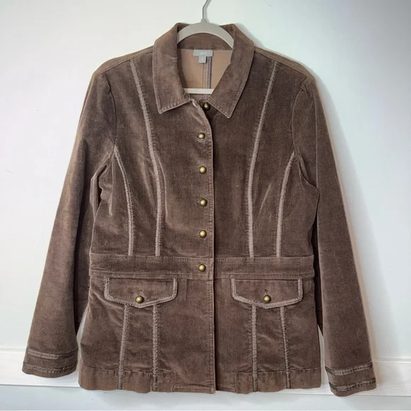 J. Jill Chocolate Brown Utility Jacket - Picture 1 of 8